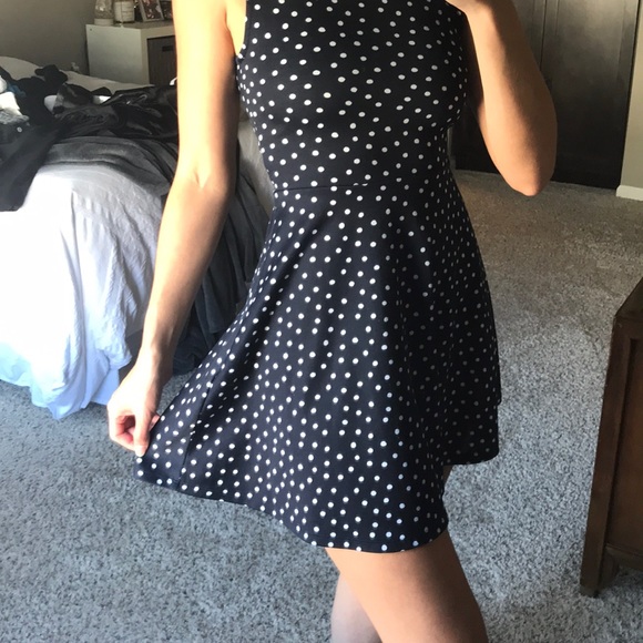 Navy Polka Dot Dress - Picture 2 of 3